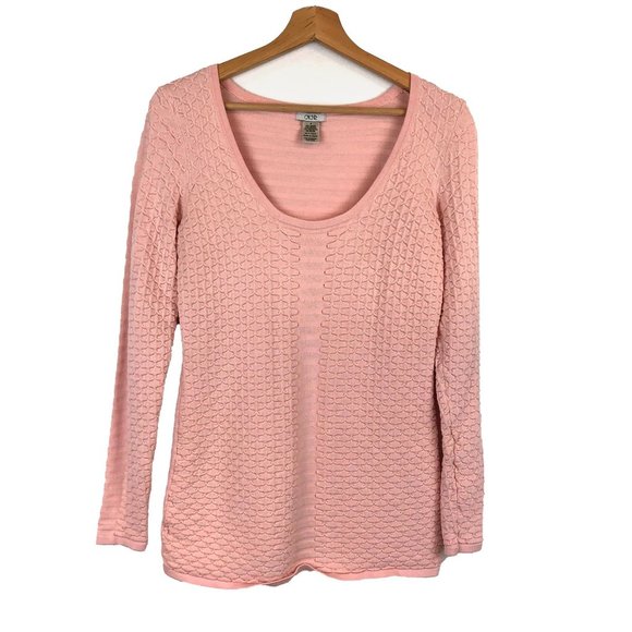 Cache Baby Pink Textured Long Sleeve Sweater Top M (Better fit for XS/S) - Picture 1 of 6